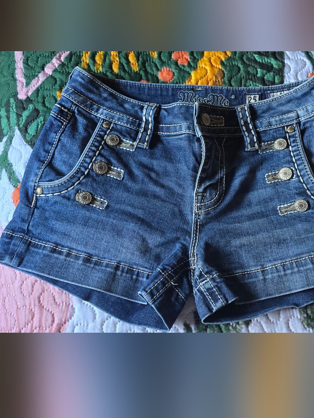 Miss Me Women's Dark Blue Denim Shorts